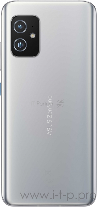 Смартфон Asus ZS590KS Zenfone 8 128Gb 8Gb серебристый моноблок 3G 4G 2Sim 5.92 1080x2400 Android 11 64Mpix 802.11 a/b/g/n/ac/ax NFC GPS GSM900/1800