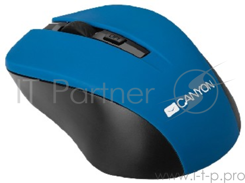 Мышь CANYON CNE-CMSW1BL Blue USB {wireless mouse with 3 buttons, DPI changeable 800/1000/1200}