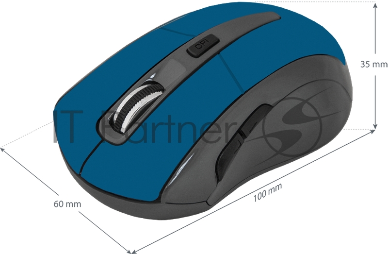 Мышь беспроводная Accura MM-965 синий,6кнопок,800-1600dpi