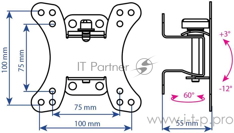 Кронштейн Kromax GALACTIC-10 black