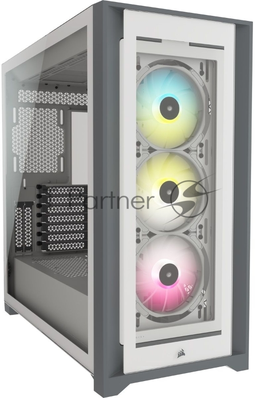 iCUE 5000X RGB CC-9011213-WW Tempered Glass Mid-Tower Smart Case, White