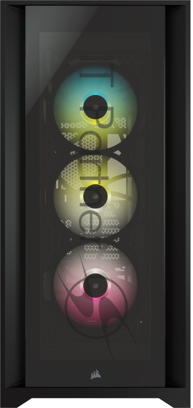 iCUE 5000X RGB CC-9011212-WW Tempered Glass Mid-Tower Smart Case, Black