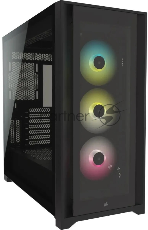 iCUE 5000X RGB CC-9011212-WW Tempered Glass Mid-Tower Smart Case, Black