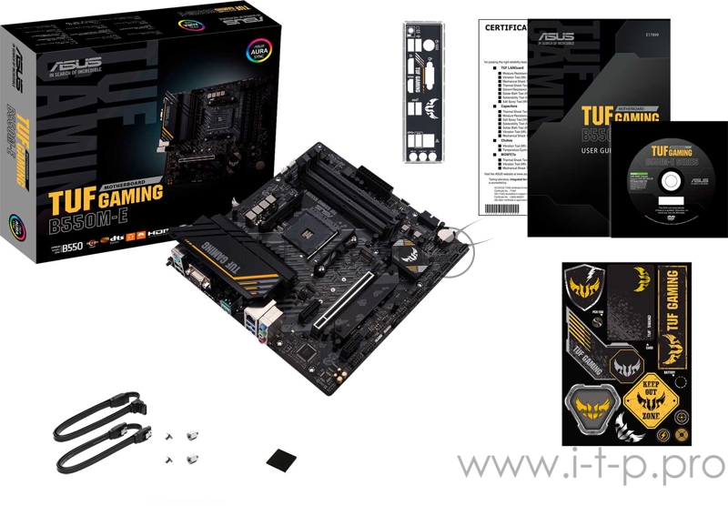 Материнская плата ASUS TUF GAMING B550M-E, Socket AM4, B550, 4*DDR4, HDMI+DP+D-Sub, CrossFireX, SATA3 + RAID, Audio, 2,5Gb LAN, USB 3.2*6, USB 2.0*4, COM*1 header (w/o cable) mATX 90MB17U0-M0EAY0