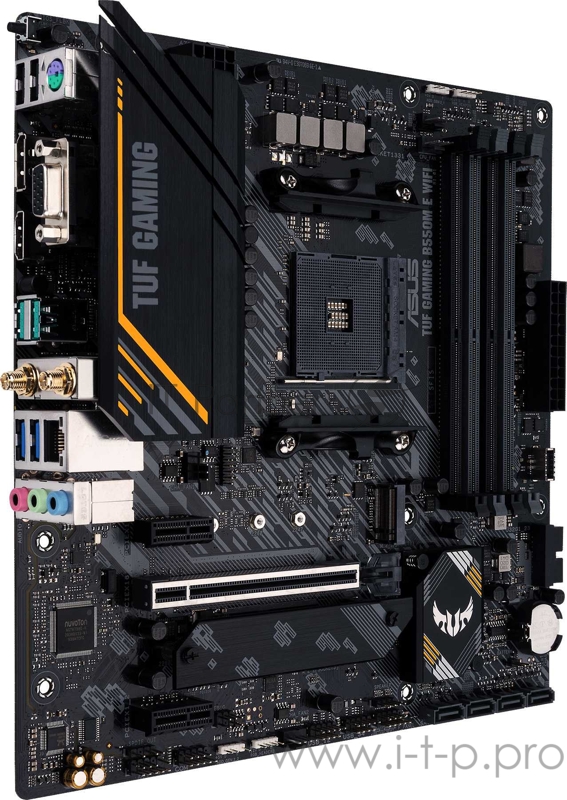Материнская плата ASUS TUF GAMING B550M-E WIFI, Socket AM4, B550, 4*DDR4, HDMI+DP+D-Sub, CrossFireX, SATA3 + RAID, Audio, 2,5Gb LAN, USB 3.2*6, USB 2.0*4, COM*1 header (w/o cable) ATX 90MB17T0-M0EAY0