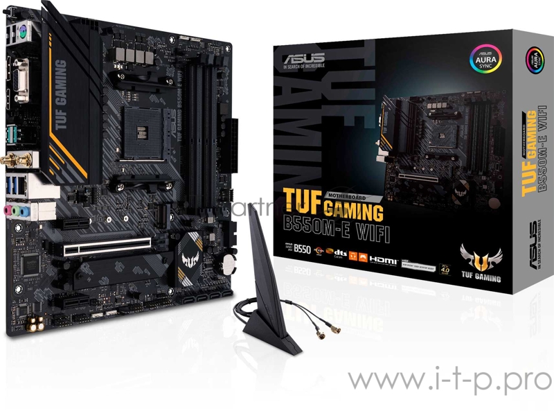 Материнская плата ASUS TUF GAMING B550M-E WIFI, Socket AM4, B550, 4*DDR4, HDMI+DP+D-Sub, CrossFireX, SATA3 + RAID, Audio, 2,5Gb LAN, USB 3.2*6, USB 2.0*4, COM*1 header (w/o cable) ATX 90MB17T0-M0EAY0