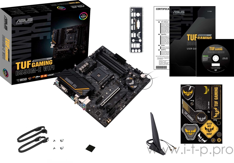 Материнская плата ASUS TUF GAMING B550M-E WIFI, Socket AM4, B550, 4*DDR4, HDMI+DP+D-Sub, CrossFireX, SATA3 + RAID, Audio, 2,5Gb LAN, USB 3.2*6, USB 2.0*4, COM*1 header (w/o cable) ATX 90MB17T0-M0EAY0