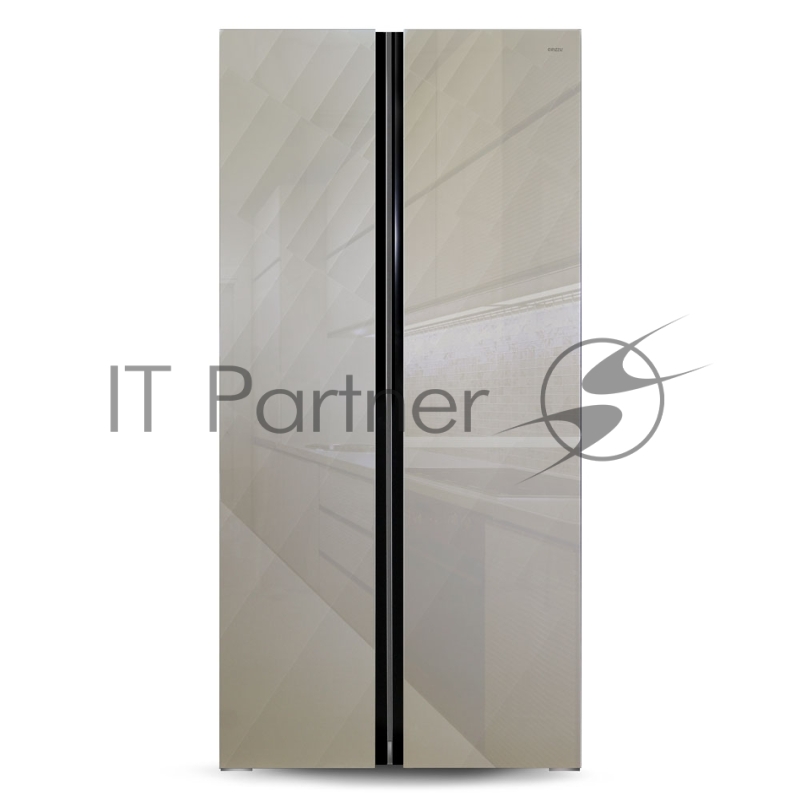 Холодильник GiNZZU NFK-462 Side-by-side шампань стекло inverter
