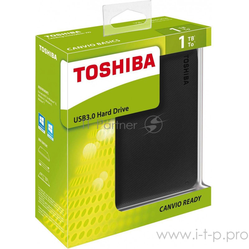 Внешний жесткий диск 1000ГБ 2.5 Toshiba Canvio Ready HDTP210EK3AA, черный (USB3.0)