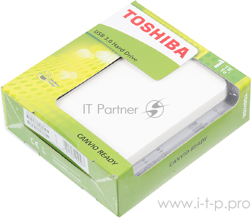 Внешний жесткий диск 1000ГБ 2.5 Toshiba Canvio Ready HDTP210EW3AA, белый (USB3.0)