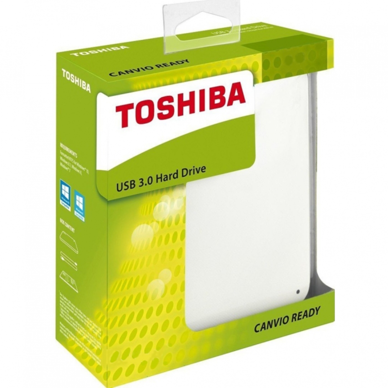 Внешний жесткий диск 1000ГБ 2.5 Toshiba Canvio Ready HDTP210EW3AA, белый (USB3.0)