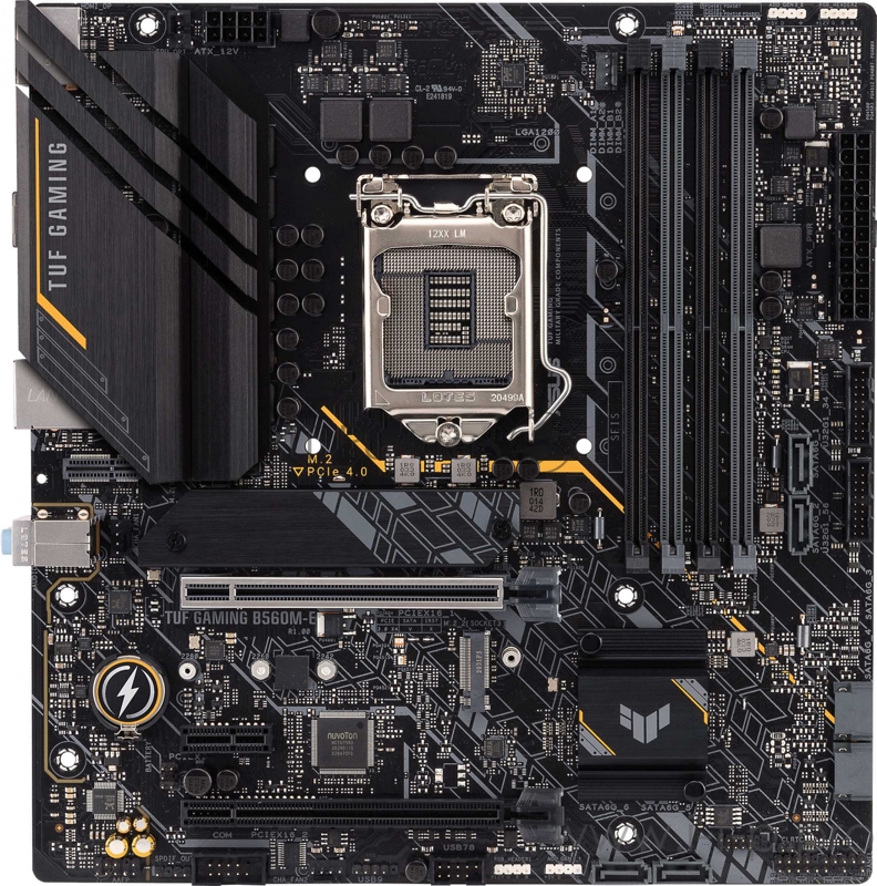 Материнская плата ASUS TUF GAMING B560M-E, LGA1200, B560, 4*DDR4, DP+HDMI, , SATA3 + RAID, Audio, Gb LAN, USB 3.2*4, USB 2.0*6, COM*1 header (w/o cable), mATX 90MB1850-M0EAY0