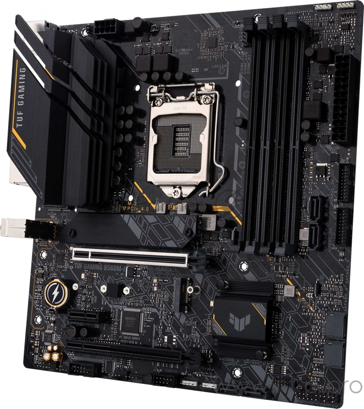 Материнская плата ASUS TUF GAMING B560M-E, LGA1200, B560, 4*DDR4, DP+HDMI, , SATA3 + RAID, Audio, Gb LAN, USB 3.2*4, USB 2.0*6, COM*1 header (w/o cable), mATX 90MB1850-M0EAY0