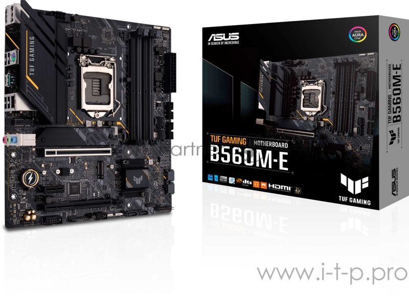 Материнская плата ASUS TUF GAMING B560M-E, LGA1200, B560, 4*DDR4, DP+HDMI, , SATA3 + RAID, Audio, Gb LAN, USB 3.2*4, USB 2.0*6, COM*1 header (w/o cable), mATX 90MB1850-M0EAY0
