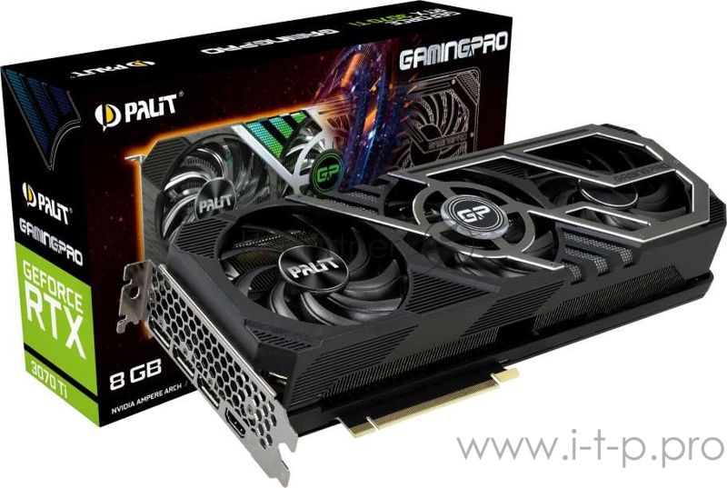 Видеокарта Palit PCI-E nVidia GeForce RTX3070TI GAMINGPRO 8Gb (256bit/GDDR6/HDMI/DPx3) (NED307T019P2-1046A)