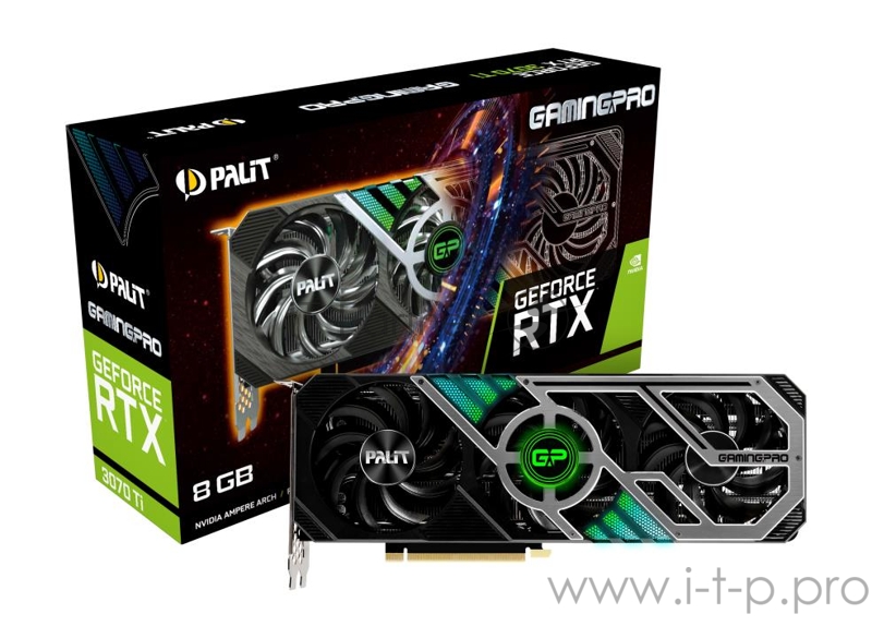 Видеокарта Palit PCI-E nVidia GeForce RTX3070TI GAMINGPRO 8Gb (256bit/GDDR6/HDMI/DPx3) (NED307T019P2-1046A)