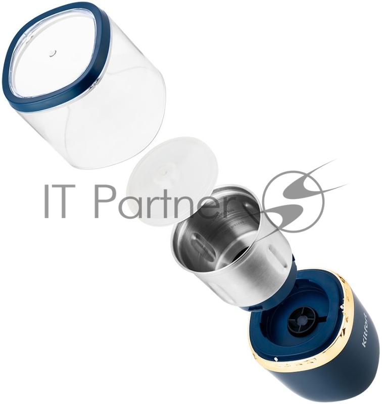 Кофемолка Kitfort KT-769 сист.помол.:ротац.нож темно-синий