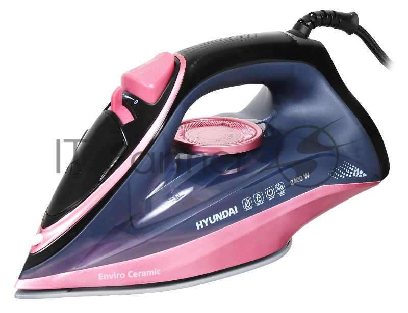 Утюг Hyundai H-SI01623 2400Вт черный/розовый