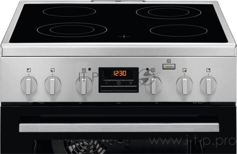 Электрическая плита ELECTROLUX Электрическая плита ELECTROLUX/ Электрическая плита со стеклокерамикой, 60см шириной, нержавеющая сталь c Anti Finger Print, мультифункциональная электрическая духовка с паром SteamBake, электрический гриль, электронное