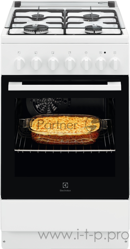 Комбинированная плита ELECTROLUX Комбинированная плита ELECTROLUX/ Комбинированная плита с газовой варочной поверхностью и электрической духовкой, 50см шириной, белого цвета, мультифункциональная электрическая духовка, электрический гриль, механическ