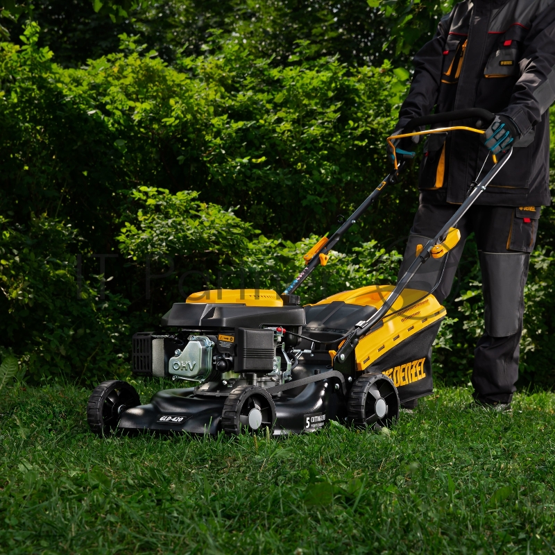 DENZEL Газонокосилка бензиновая GLD-420, 146 см3,шир 42 см,40 л 58805