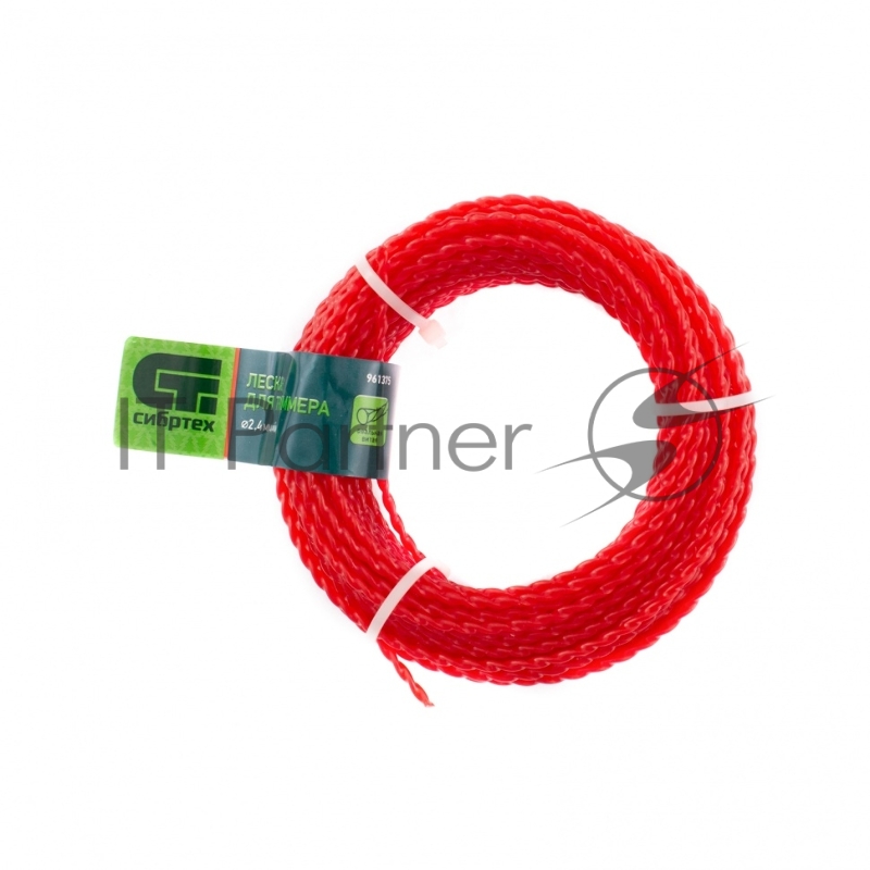 СИБРТЕХ Леска для триммера овальная витая, 2,4 мм х 15 м 961375