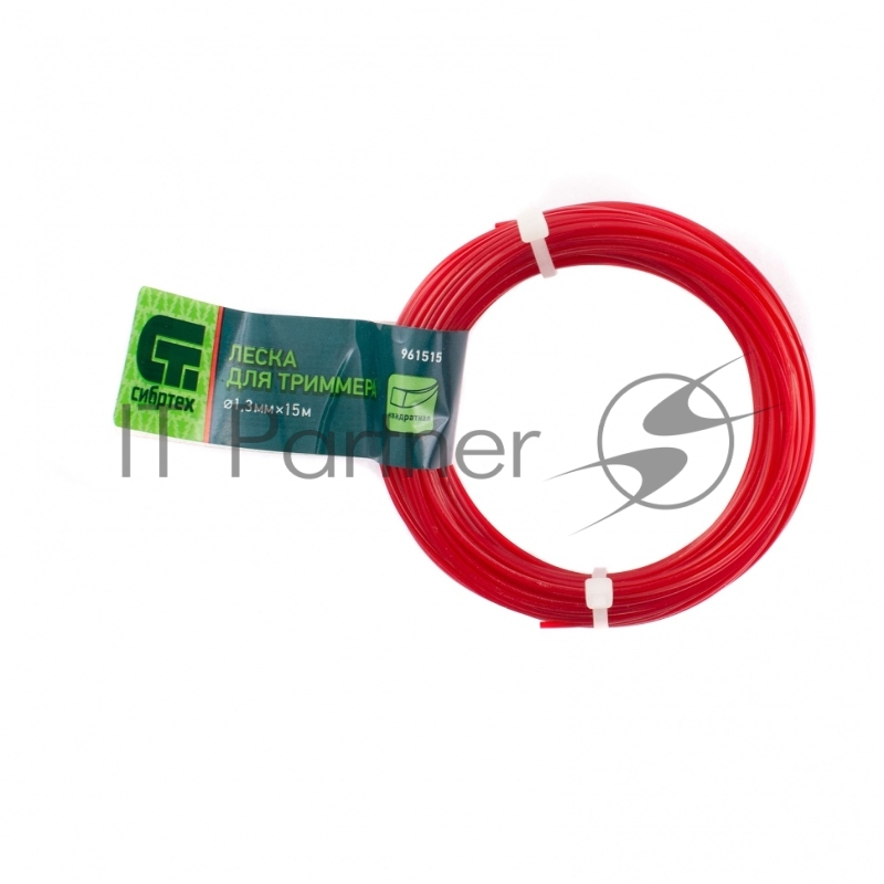 СИБРТЕХ Леска для триммера квадратная, 1,3 мм х 15 м, Россия 961515