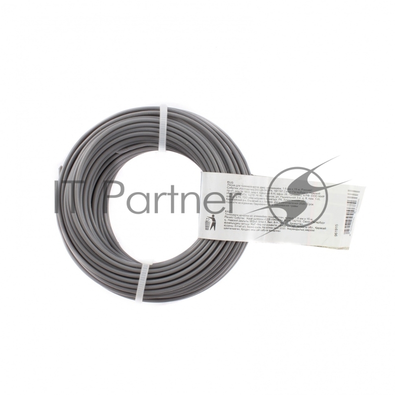 СИБРТЕХ Леска для триммера круглая армир алюминием 16 мм х 15 м Россия 961915