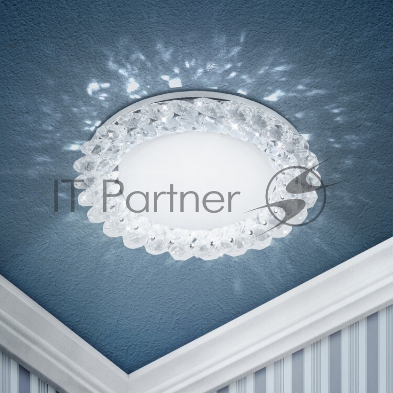 Эра Б0020573 DK84 CH/WH Светильник ЭРА под лампу Gx53, 220V,13W, хром/прозрачный