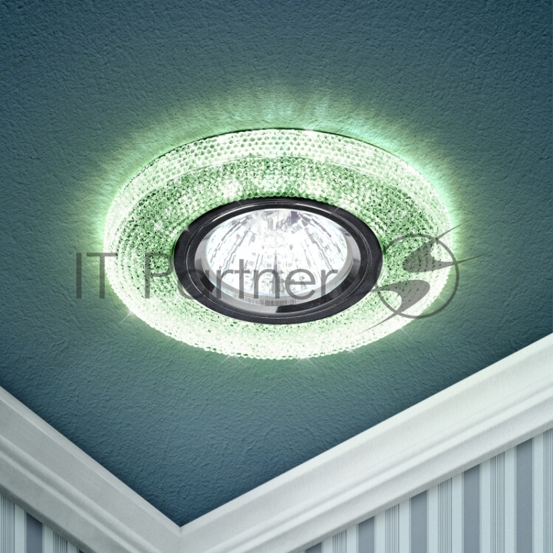 Светильник DK LD1 GR декор со светодиод. подсветкой GU5.3 220В 50Вт зел. ЭРА Б0018777