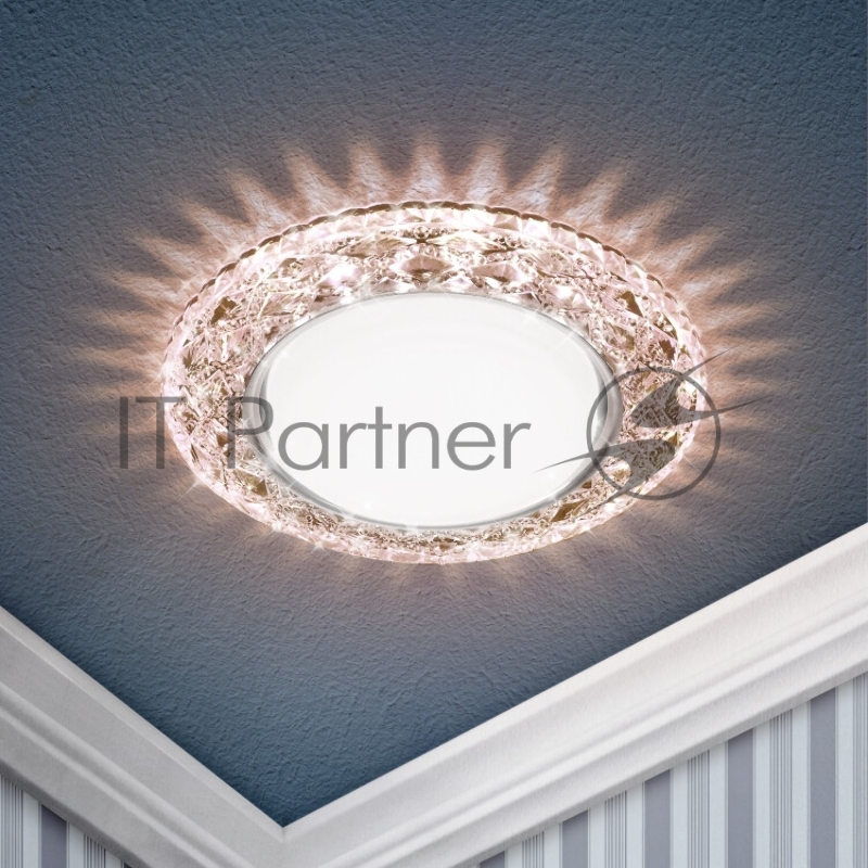 Светильник DK LD24 CHP/WH декор cо светодиодной подсветкой Gx53 шампань ЭРА Б0029632