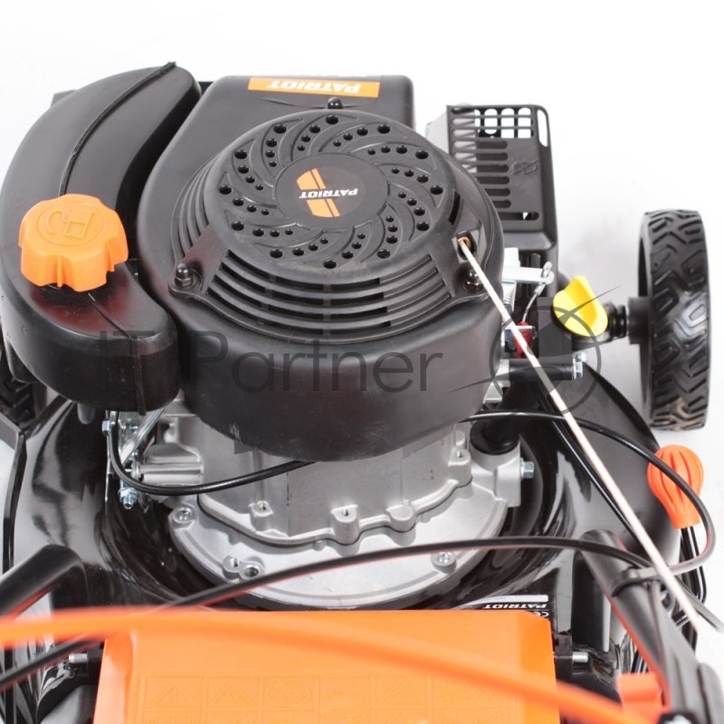 Газонокосилка бензиновая PATRIOT PT 41LM 512109002 {Рабочий объем 123сс, мощность 3.5л.с., рабочая ширина 42см, регул. высоты 30-75мм прорезин. колеса 152-178мм, травосбор. 40л, функц. мульчир.}