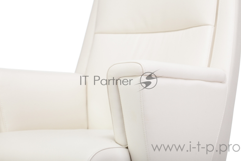 Кресло руководителя Бюрократ _DUKE белый кожа крестовина металл/дерево