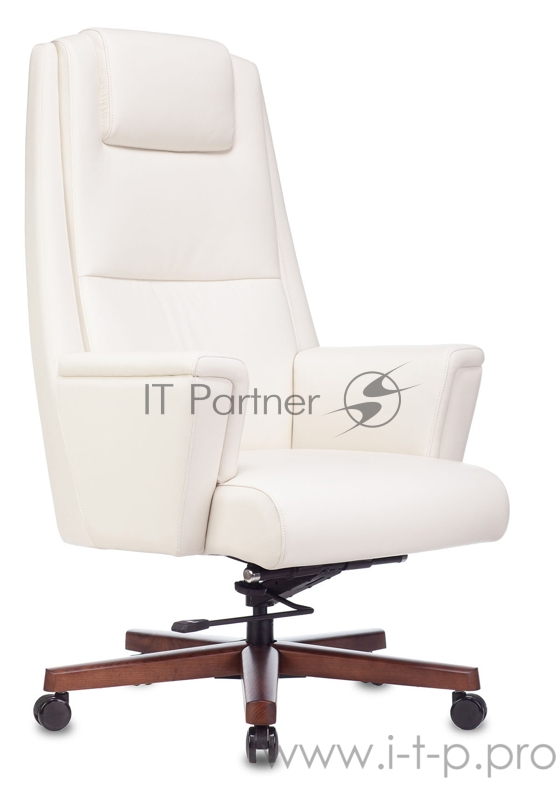 Кресло руководителя Бюрократ _DUKE белый кожа крестовина металл/дерево