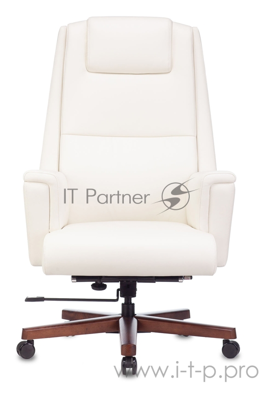 Кресло руководителя Бюрократ _DUKE белый кожа крестовина металл/дерево