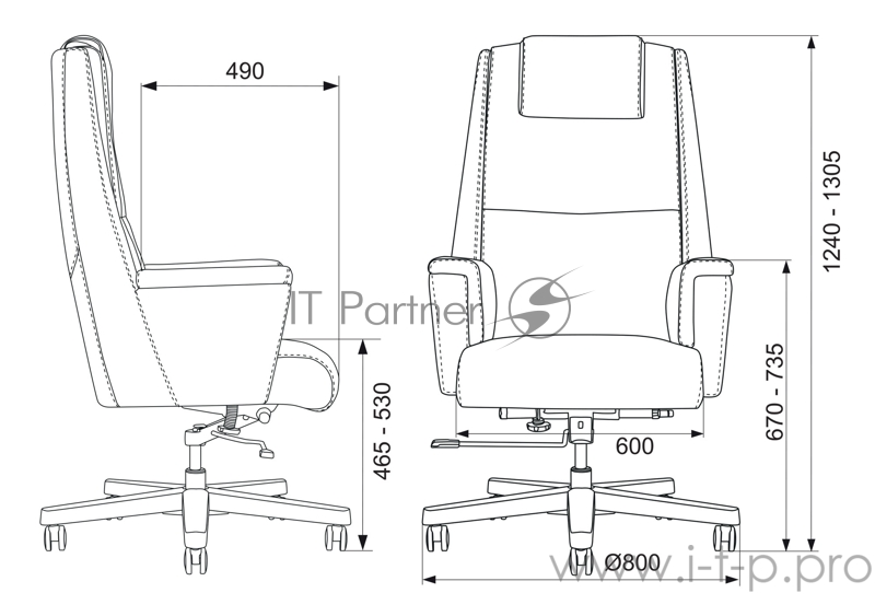 Кресло руководителя Бюрократ _DUKE черный кожа крестовина металл/дерево