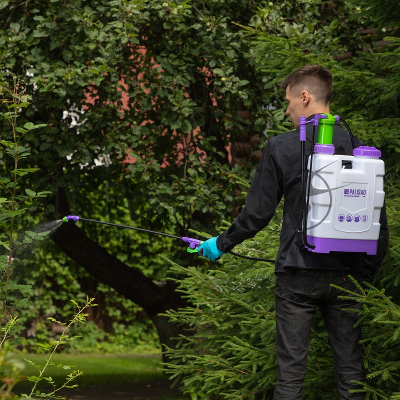 Опрыскиватель PALISAD ранцевый, 12 л с насосом, шлангом, разбрызгивателем 64784