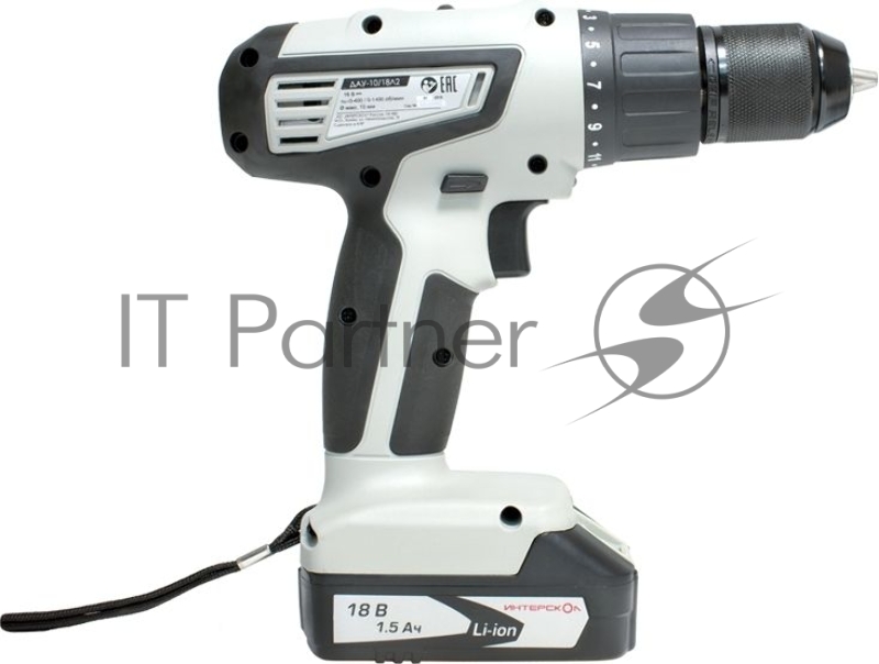 Дрель, Шуруповерт ИНТЕРСКОЛ ДАУ-10/18Л2 (Li-ion) акк. удар. дрель-шуруп. 526.0.2.00 {2 аккум.}
