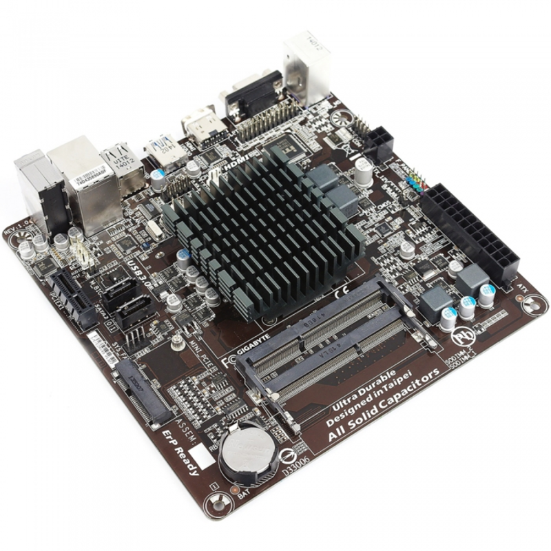 GA-J1800N-D2H, Intel® Dual-Core Celeron®J1800 (2.41 GHz), 2xDDR3-1600 SO-DIMM, D-SUB+HDMI, 1xPCI-Ex1