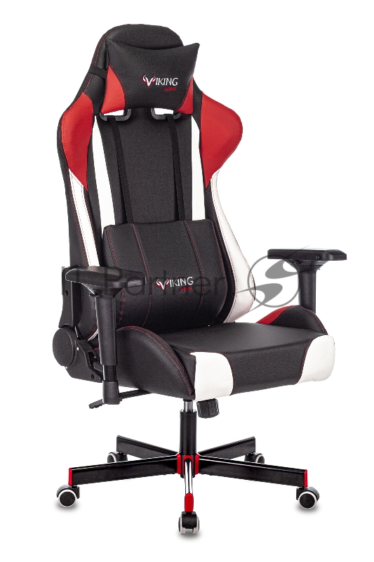 Кресло игровое Zombie VIKING TANK черный/красный/белый искусственная кожа с подголов. крестовина металл