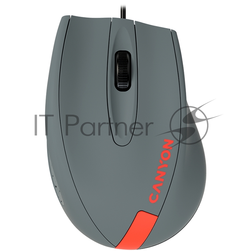 Мышь Wired Optical Mouse with 3 keys, DPI 1000 With 1.5M USB cable,Gray-Red,size 68*110*38mm,weight:0.072kg
