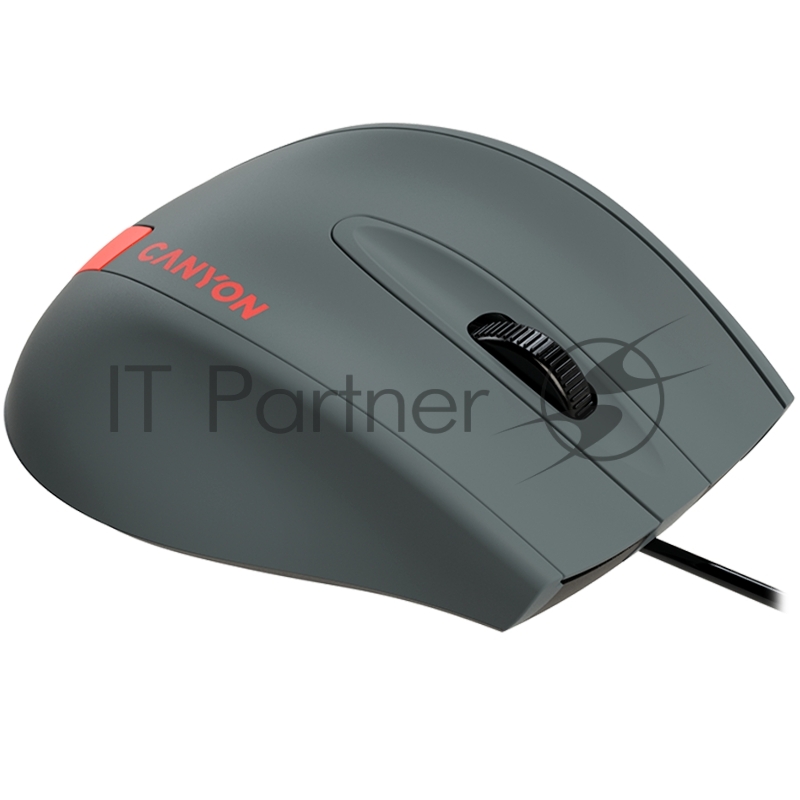 Мышь Wired Optical Mouse with 3 keys, DPI 1000 With 1.5M USB cable,Gray-Red,size 68*110*38mm,weight:0.072kg