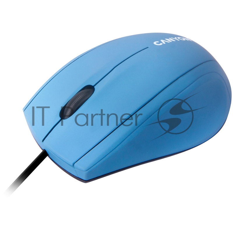 Мышь Wired Optical Mouse with 3 keys, DPI 1000 With 1.5M USB cable,Light Blue,size 72*108*40mm,weight:0.077kg