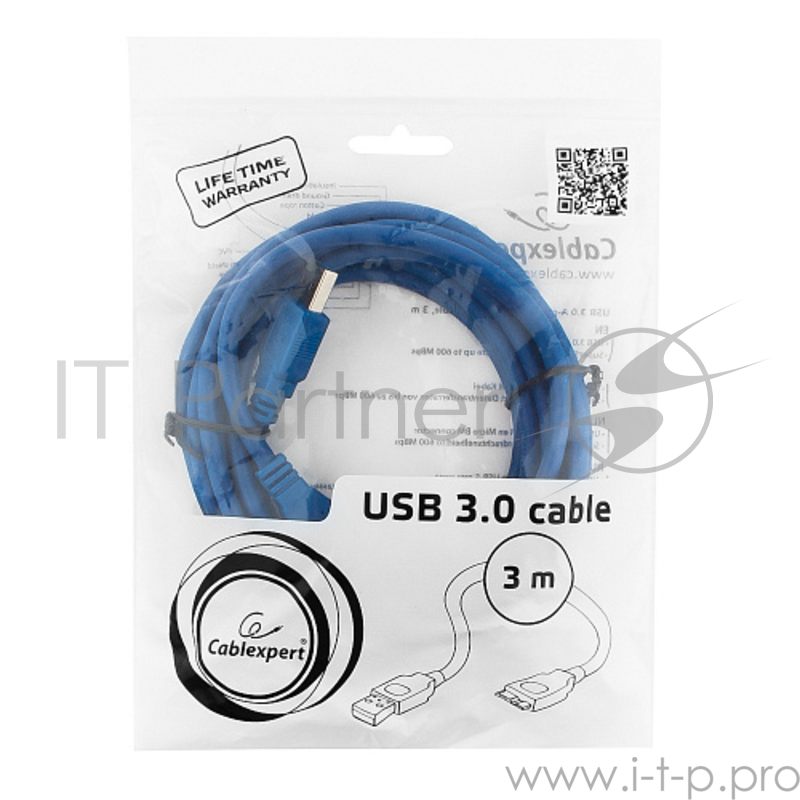 Кабель Gembird PRO CCP-mUSB3-AMBM-10, USB 3.0 кабель для соед. 3м А-microB (9 pin) позол.конт., пакет