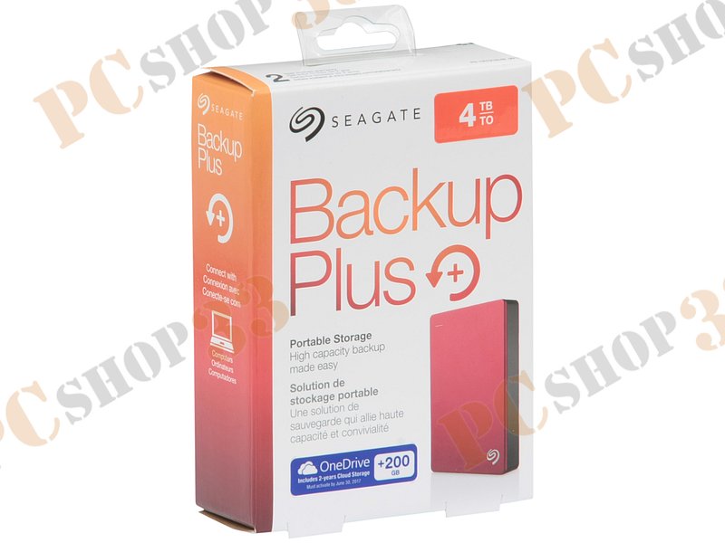 Внешний жесткий диск 4000ГБ 2.5 Seagate Backup Plus STDR4000902, красный (USB3.0)