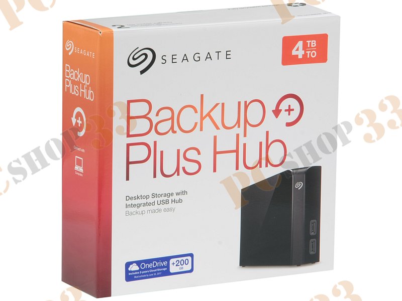 Внешний жесткий диск 4000ГБ Seagate Backup Plus Hub STEL4000200, черный (USB3.0)