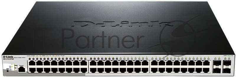 Сетевое оборудование D-Link DGS-1210-52P/ME/A1A/B1A PROJ Управляемый коммутатор 2 уровня с 24 портами 10/100/1000Base-T с поддержкой PoE, 24 портами 10/100/1000Base-T и 4 портами 1000Base-X SFP