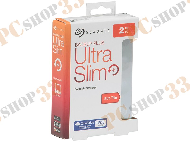 Внешний жесткий диск 2000ГБ 2.5 Seagate Backup Plus Ultra Slim Portable STEH2000200, серебр. (USB3.0)