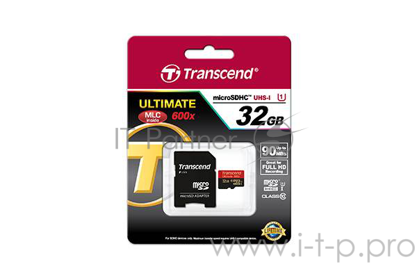 Карта памяти 32ГБ Transcend TS32GUSDHC10U1 microSD HC UHS-I + адаптер