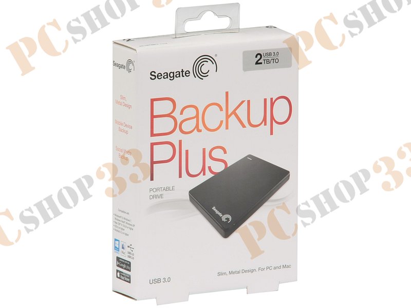 Внешний жесткий диск 2000ГБ 2.5 Seagate Backup Plus Portable STDR2000200, черный (USB3.0)